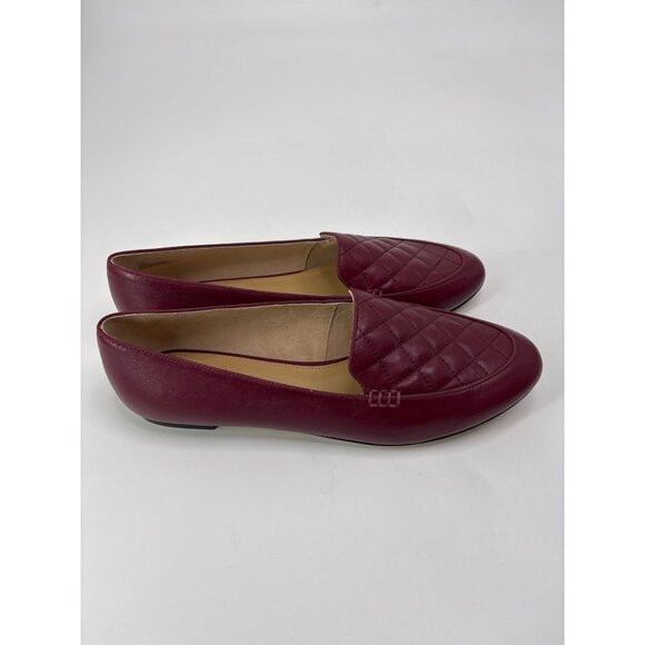 Talbots Ryan Quilted Leather Loafer Flat Shoe Burgundy Wine Red Size 11 - Picture 4 of 7